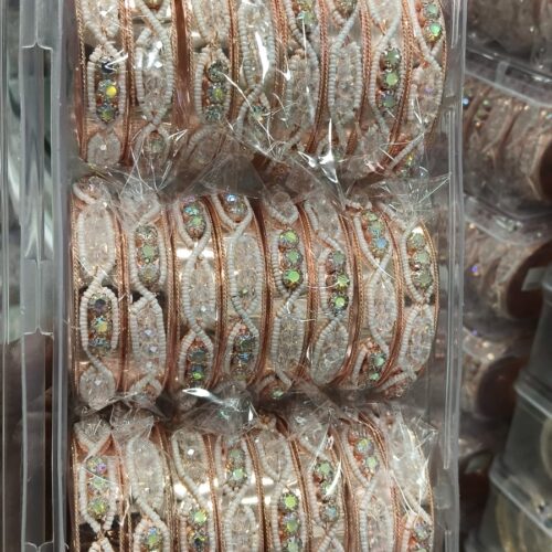 Rose gold stone bangles set Size 2.6