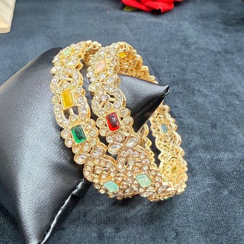 Mehndi gold polish bangles multi size 2.6