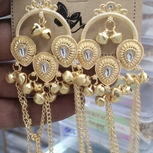 Gold polish kashmiri earings