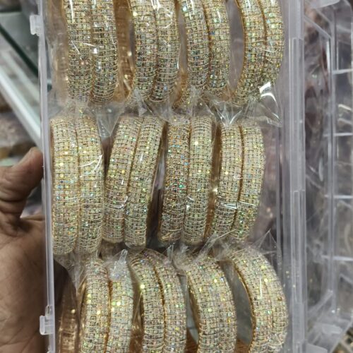 Golden stone bangles set Size 2.6