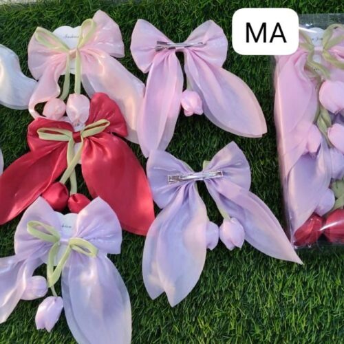 Korean flower hair bow pin