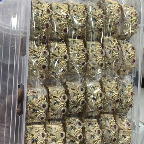 Rajwadi peacock design petch wali bangles set Size 2.4