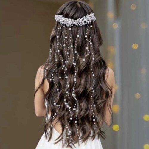 Pearl tiara hair accessories