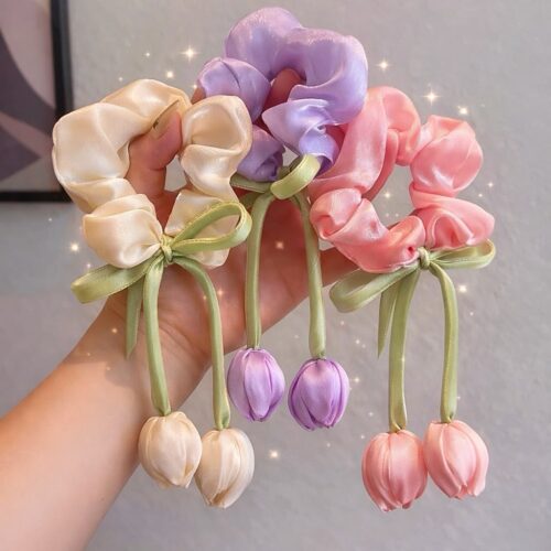 Tulip flower korean scrunche😍