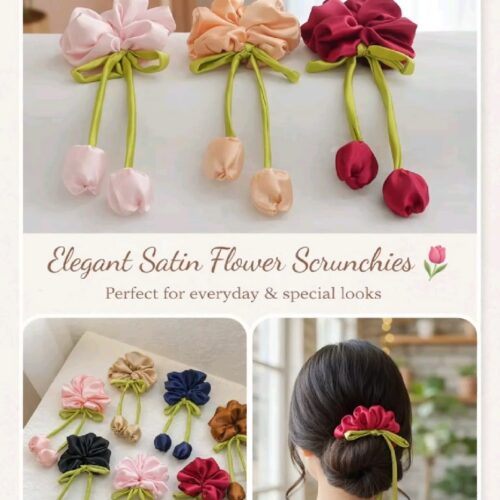 Satin flower scrunche😍 new collections